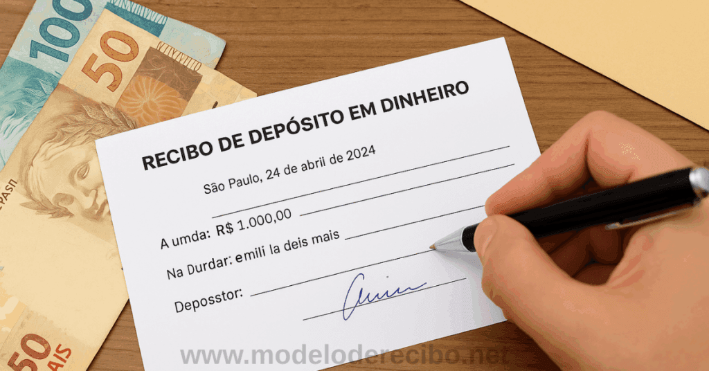 Modelo de Recibo de Depósito em Dinheiro