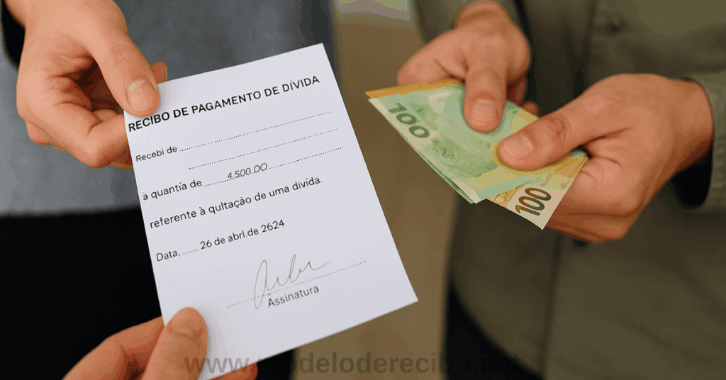 Recibo de Pagamento de Divida entre Pessoas Fisicas